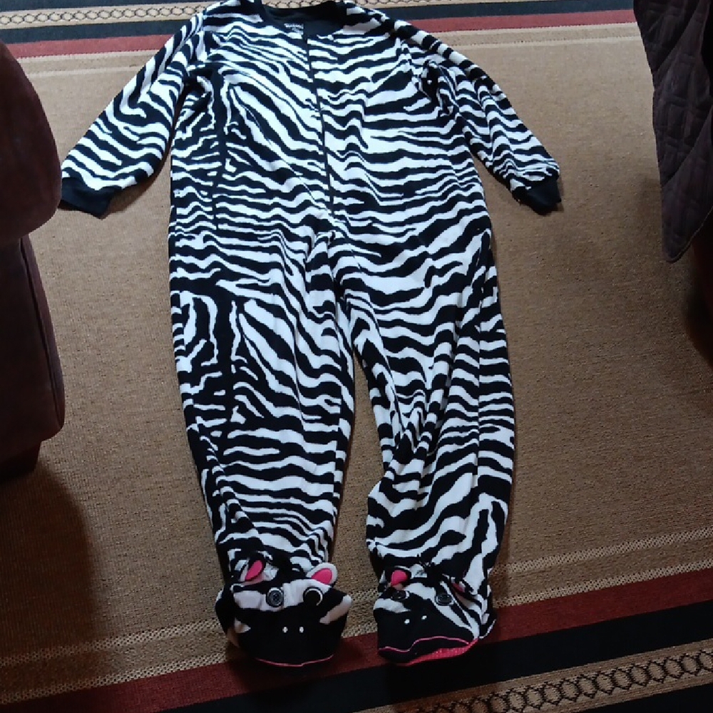 Kids Zebra Print One Piece Pajama